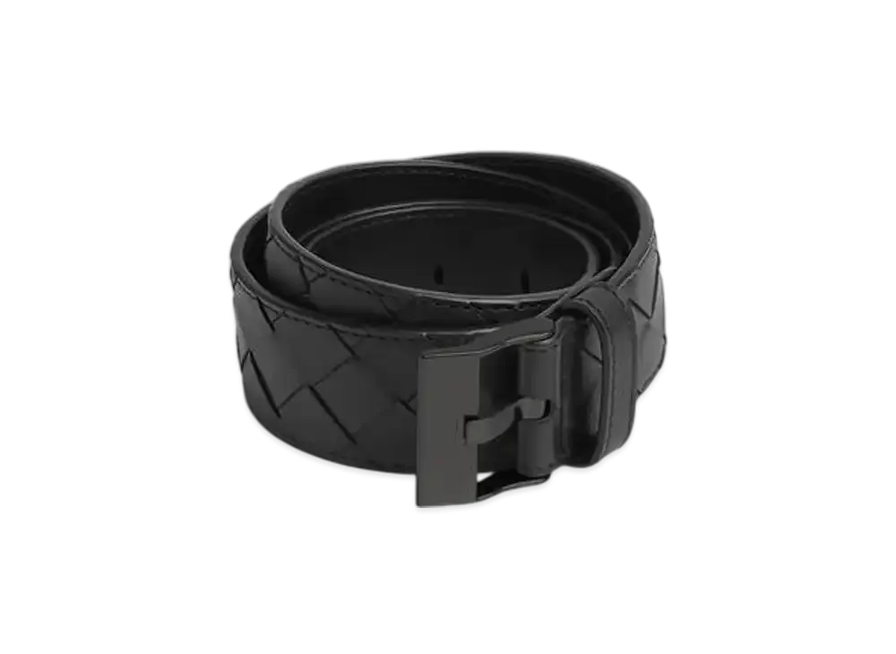 Bottega Veneta Watch Buckle Belt "Black/Nero Opaco"