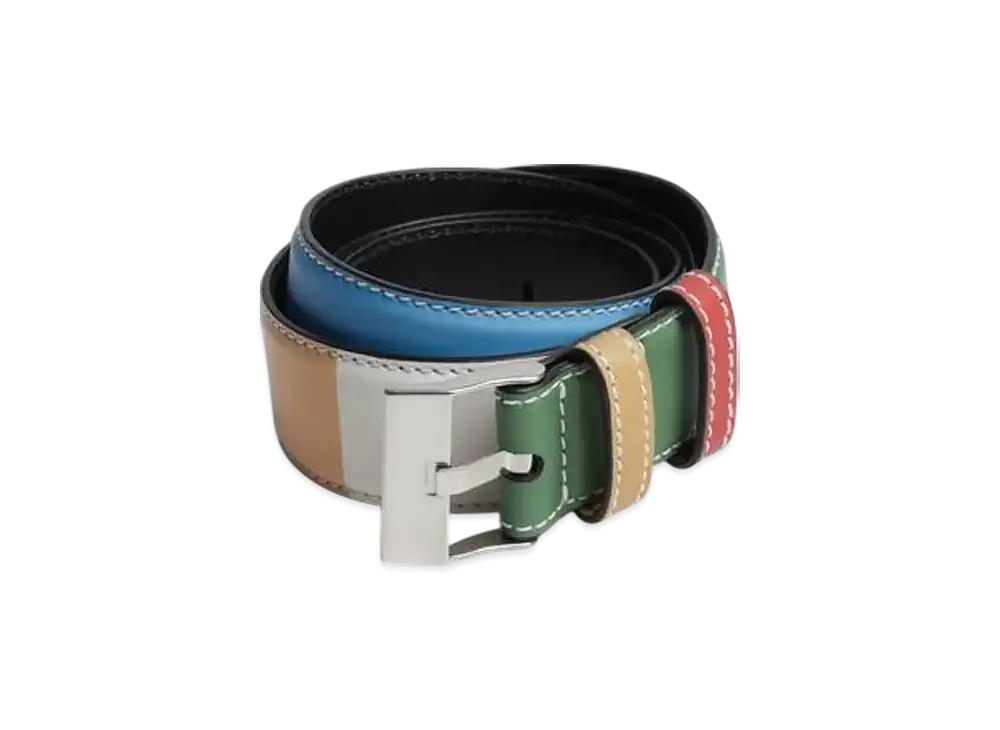 Bottega Veneta Watch Buckle Belt "Rainbow/White"
