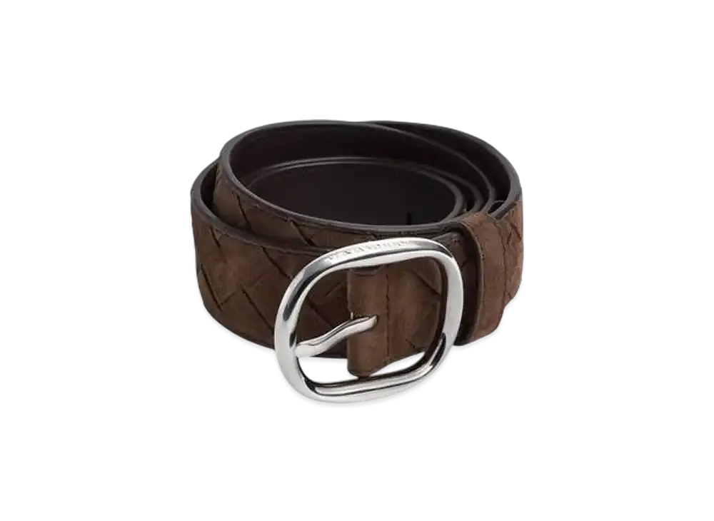 Bottega Veneta Intrecciato Belt "Fondente"