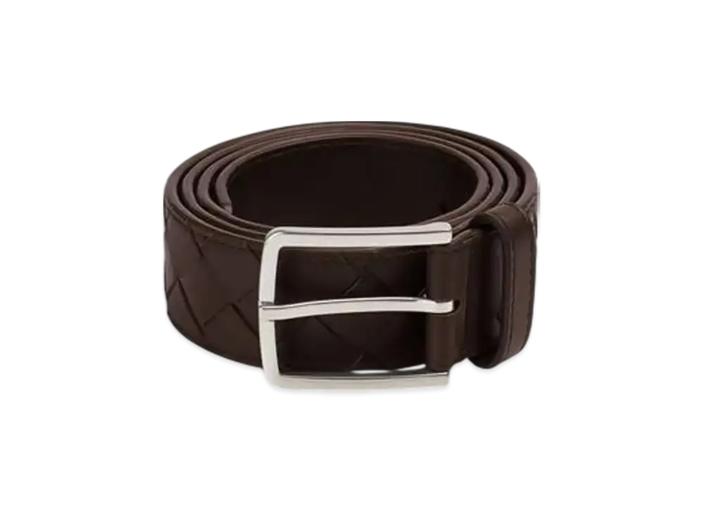 Bottega Veneta Intrecciato Belt "Fondente"