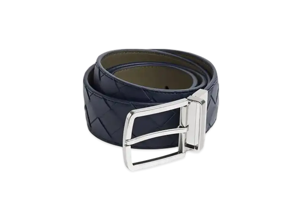 Bottega Veneta Intrecciato Belt "Abyss/Cypress"