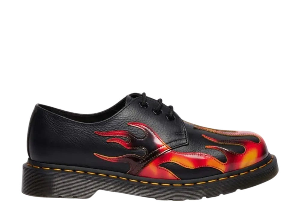 ドクターマーチン 1461 フレーム 3ホールシューズ "ブラック/ビブラントレッド/DMSイエロー"