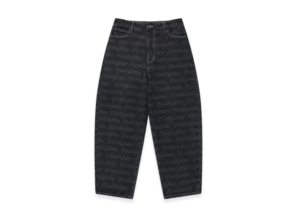 BlackEyePatch Fasthand Script Patterned Extra Baggy Jeans "Black"
