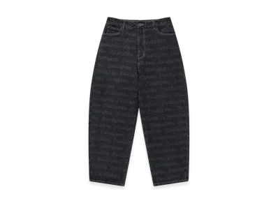 BlackEyePatch Fasthand Script Patterned Extra Baggy Jeans "Black"