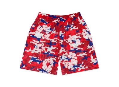 DENIM TEARS Camo Cotton Wreath Mesh Shorts "Red"