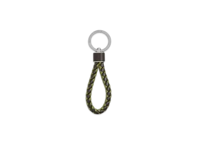 Bottega Veneta Intreccio Key Ring "Fondente/Matcha"