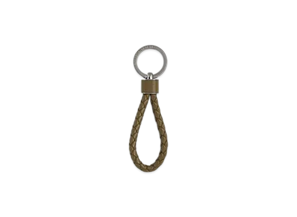 Bottega Veneta Intreccio Key Ring "Argil"