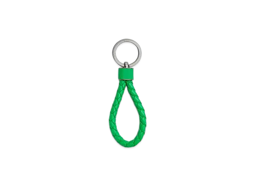 Bottega Veneta Intreccio Key Ring "Parakeet"
