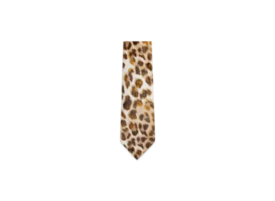 Bottega Veneta Printed Leather Tie "White/Beige/Black/Orange"