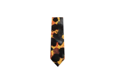 Bottega Veneta Turtle Shell Printed Leather Tie "Mango/Fondente"