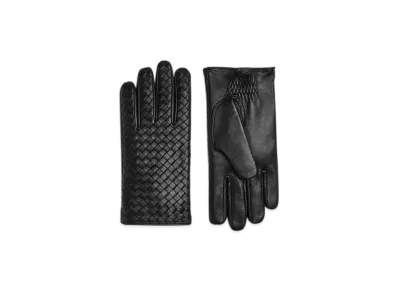 Bottega Veneta Intrecciato Leather Gloves "Black"