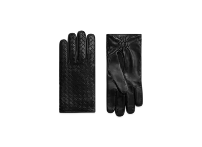 Bottega Veneta Intrecciato Leather Gloves "Black"