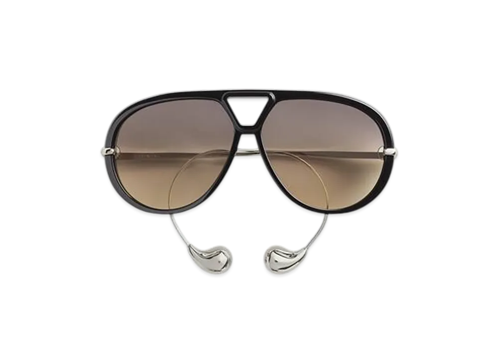 Bottega Veneta Drop Aviator Sunglasses "Black/Brown"