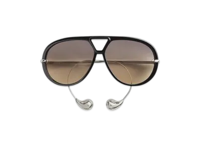 Bottega Veneta Drop Aviator Sunglasses "Black/Brown"