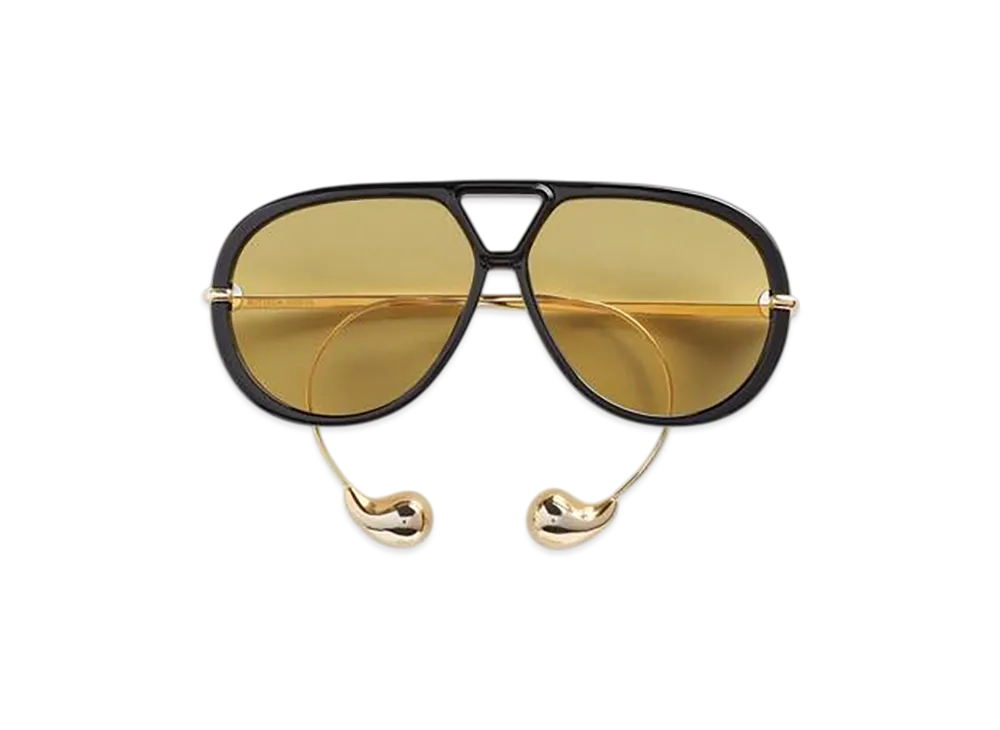 Bottega Veneta Drop Aviator Sunglasses "Black/Yellow"