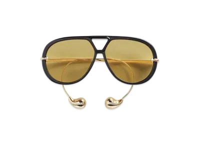 Bottega Veneta Drop Aviator Sunglasses "Black/Yellow"