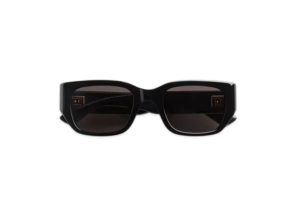 Bottega Veneta Intrecciato Square Sunglasses "Black/Gray"