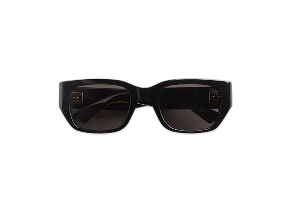 Bottega Veneta Intrecciato Square Sunglasses "Black/Gray"