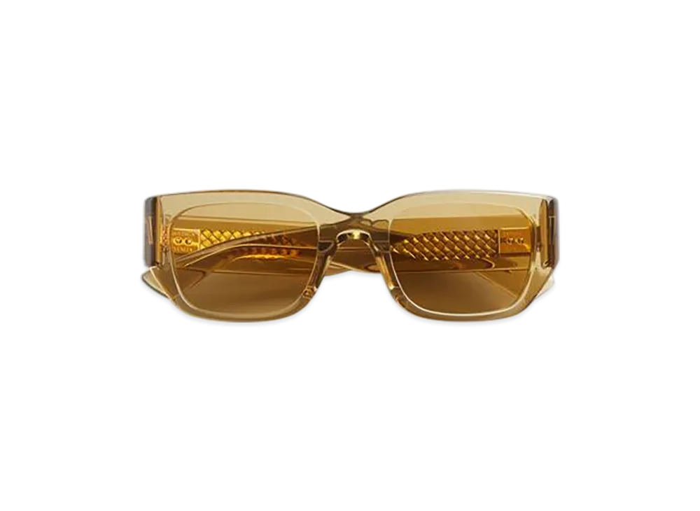 Bottega Veneta Intrecciato Square Sunglasses "Yellow/Brown"