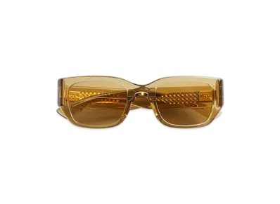 Bottega Veneta Intrecciato Square Sunglasses "Yellow/Brown"