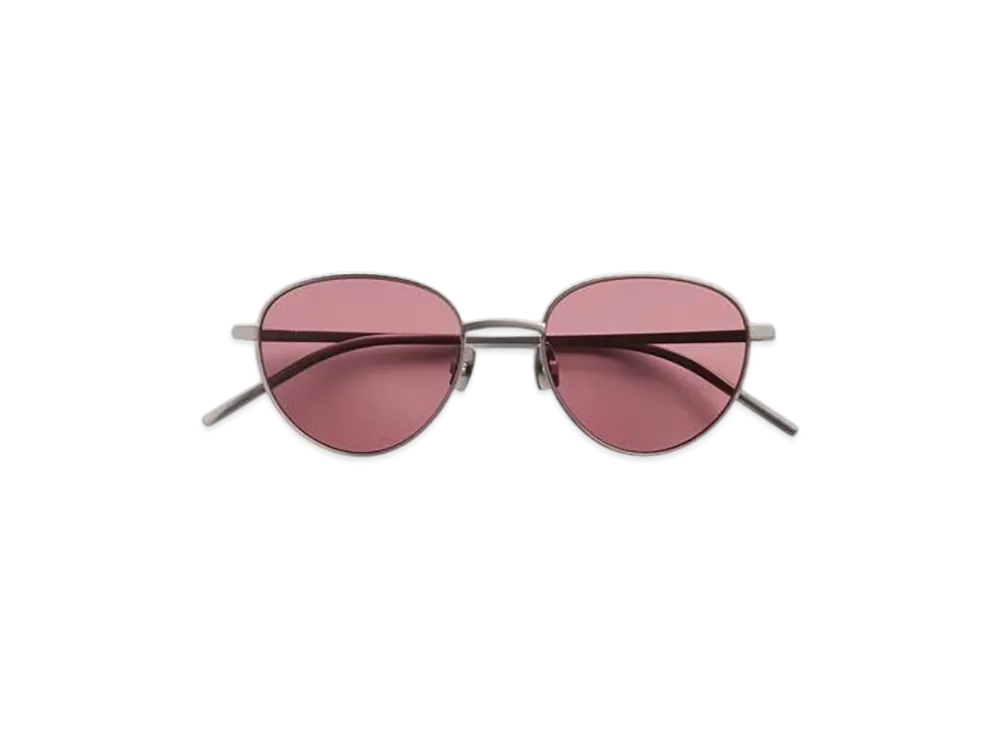 Bottega Veneta Intrecciato Panthos Sunglasses "Ruthenium/Red"