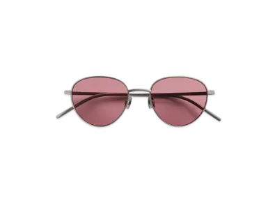 Bottega Veneta Intrecciato Panthos Sunglasses "Ruthenium/Red"