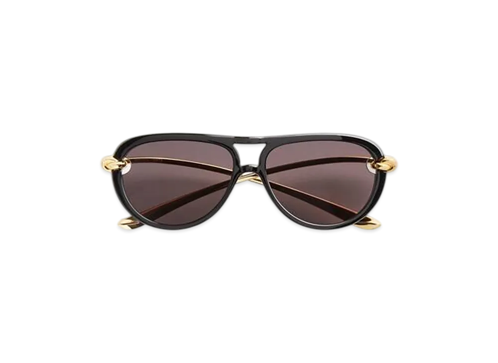 Bottega Veneta Knot Aviator Sunglasses "Black/Gray"