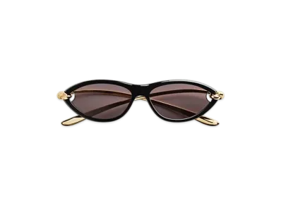 Bottega Veneta Knot Cat Eye Sunglasses "Black/Gold/Gray"