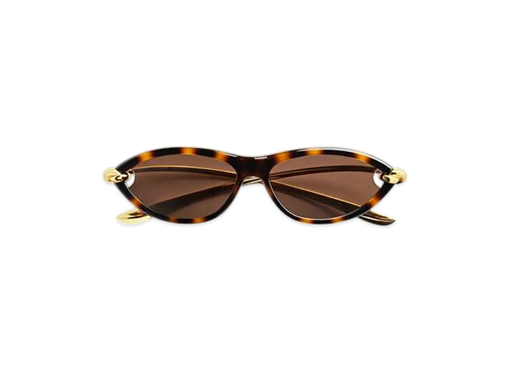 Bottega Veneta Knot Cat Eye Sunglasses "Havana/Gold/Brown"