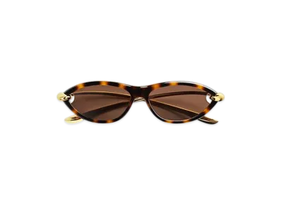 Bottega Veneta Knot Cat Eye Sunglasses "Havana/Gold/Brown"