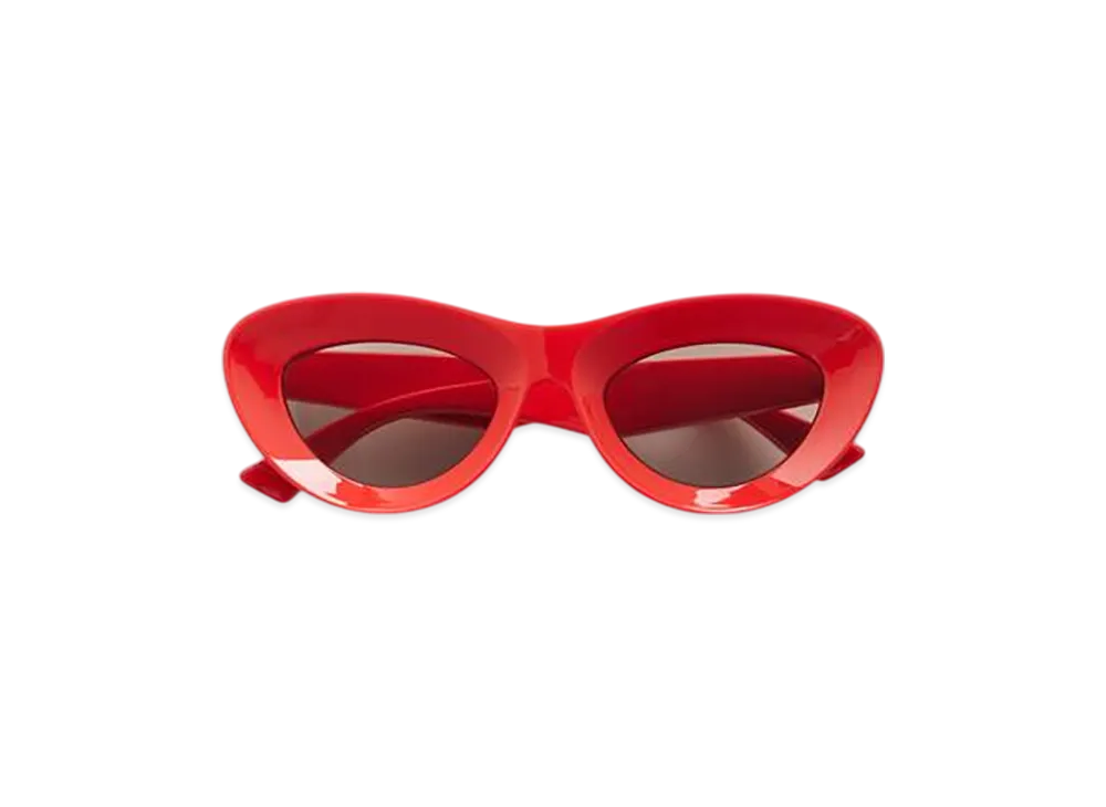 Bottega Veneta Sharp Cat Eye Sunglasses "Red/Gray"