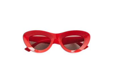 Bottega Veneta Sharp Cat Eye Sunglasses "Red/Gray"