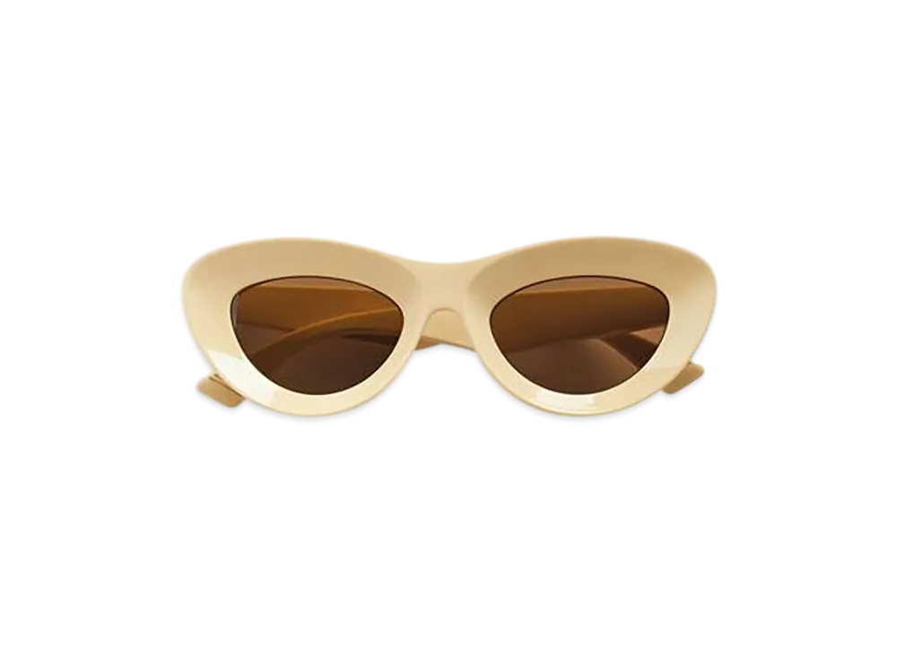 Bottega Veneta Sharp Cat Eye Sunglasses "Yellow/Brown"