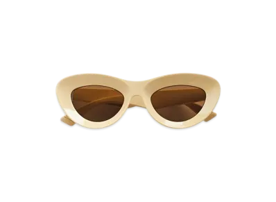 Bottega Veneta Sharp Cat Eye Sunglasses "Yellow/Brown"