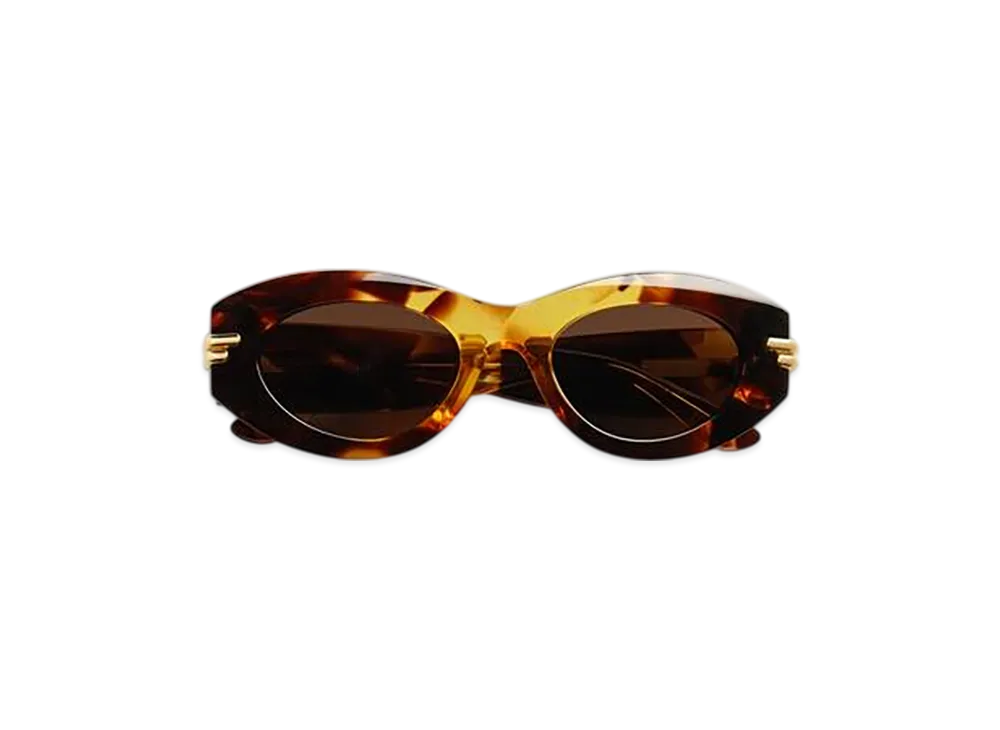 Bottega Veneta Mitre Oval Sunglasses "Havana/Brown"
