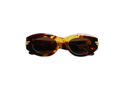 Bottega Veneta Mitre Oval Sunglasses "Havana/Brown"