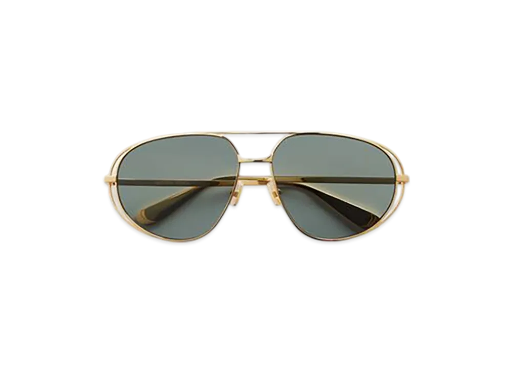 Bottega Veneta Classic Aviator Sunglasses "Gold/Green"