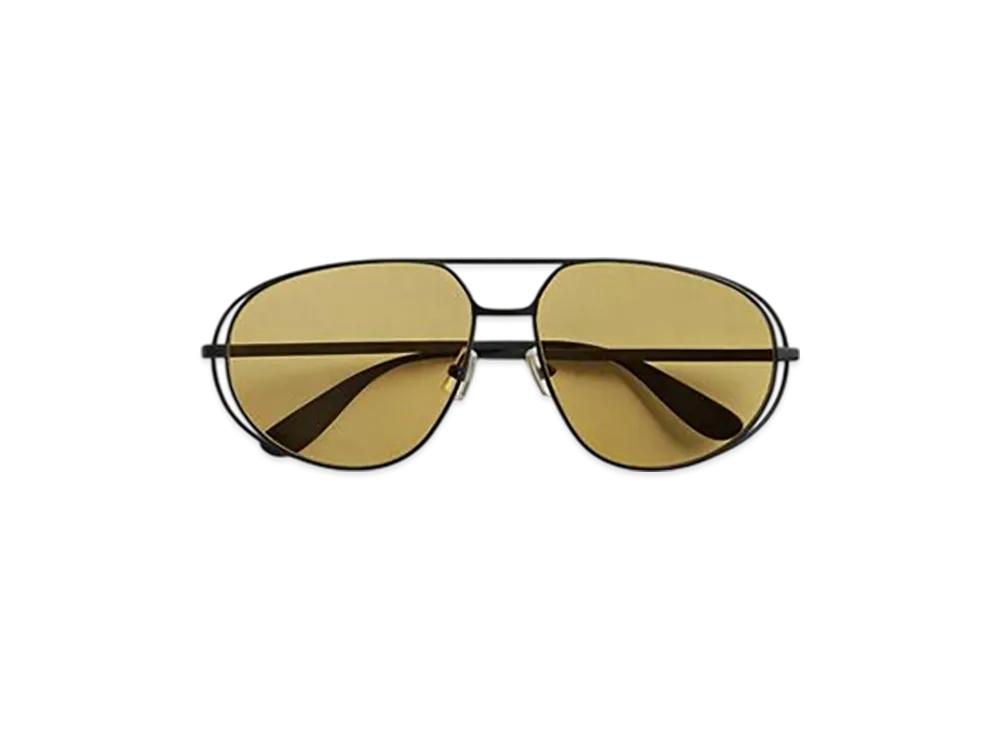 Bottega Veneta Classic Aviator Sunglasses "Black/Yellow"