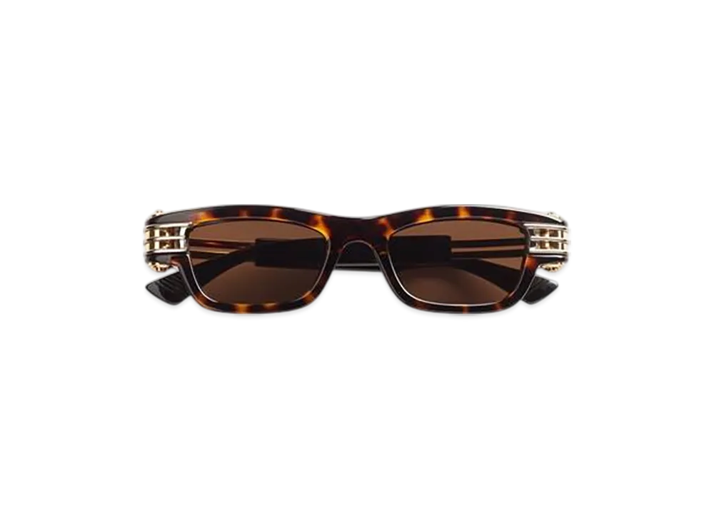 Bottega Veneta Bolt Squared Sunglasses "Havana/Black/Brown"