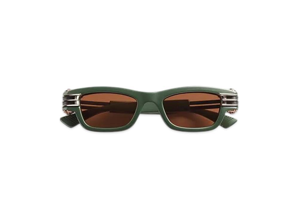 Bottega Veneta Bolt Squared Sunglasses "Green/Copper"