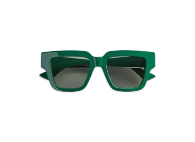 Bottega Veneta Tri-Fold Square Sunglasses "Green/Green"