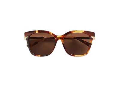 Bottega Veneta Classic Square Sunglasses "Havana/Gold/Brown"