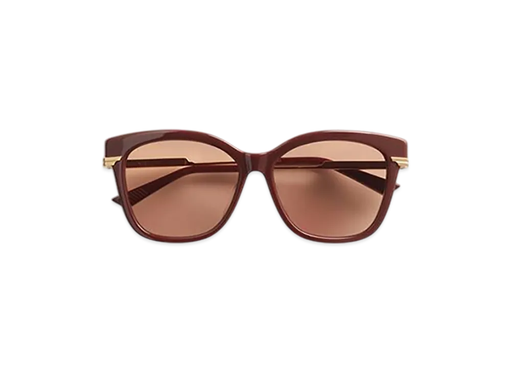 Bottega Veneta Classic Square Sunglasses "Burgundy/Gold/Brown"