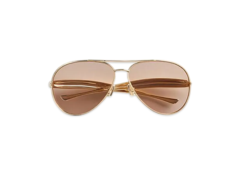 Bottega Veneta Sardine Aviator Sunglasses "Gold/Brown"