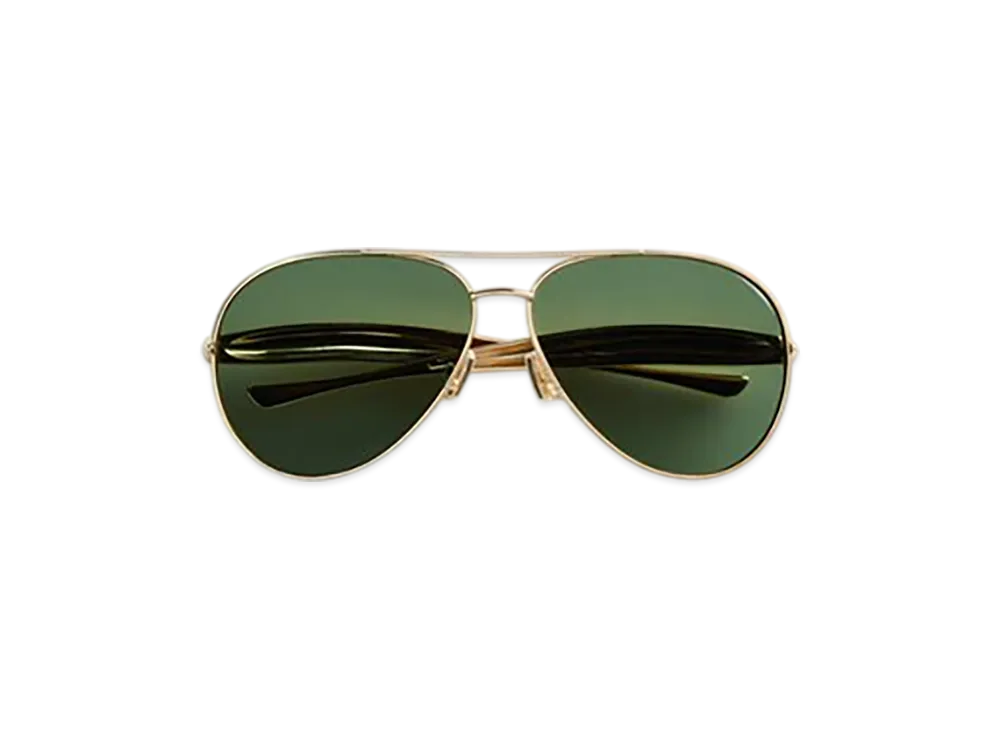 Bottega Veneta Sardine Aviator Sunglasses "Gold/Green"