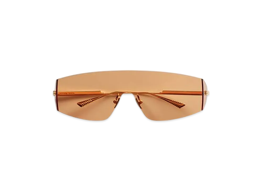 Bottega Veneta Futuristic Shield Sunglasses "Gold/Gold/Orange"