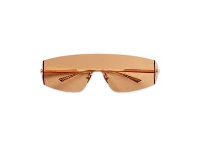Bottega Veneta Futuristic Shield Sunglasses "Gold/Gold/Orange"