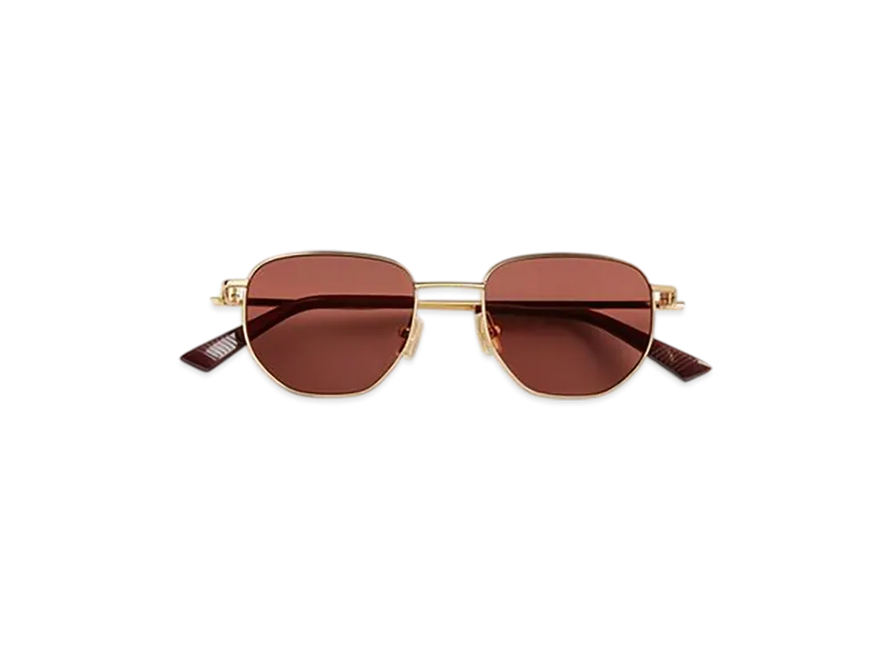 Bottega Veneta Split Panthos Sunglasses "Gold/Brown"