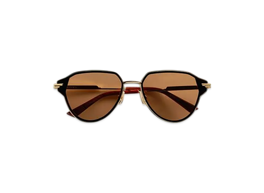 Bottega Veneta Glaze Metal Aviator Sunglasses "Gold/Brown"