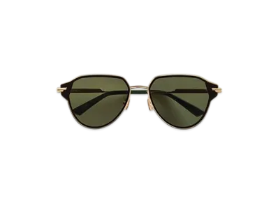 Bottega Veneta Glaze Metal Aviator Sunglasses "Gold/Green"